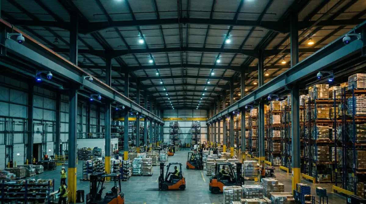 Sistema de câmeras de segurança monitorando uma empresa em Limeira