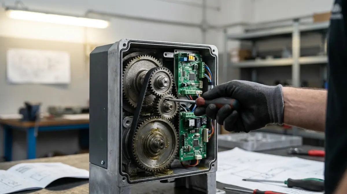 Manutenção de Porta Automática por Tempo de Uso: Quando Trocar Cada Peça - imagem ilustrativa do blog AC Oliveira Security